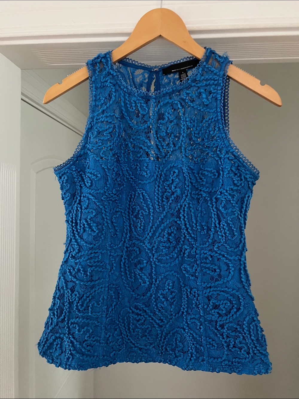 White House Black Market Royal Blue Textured Lace Sleeveless Camisole